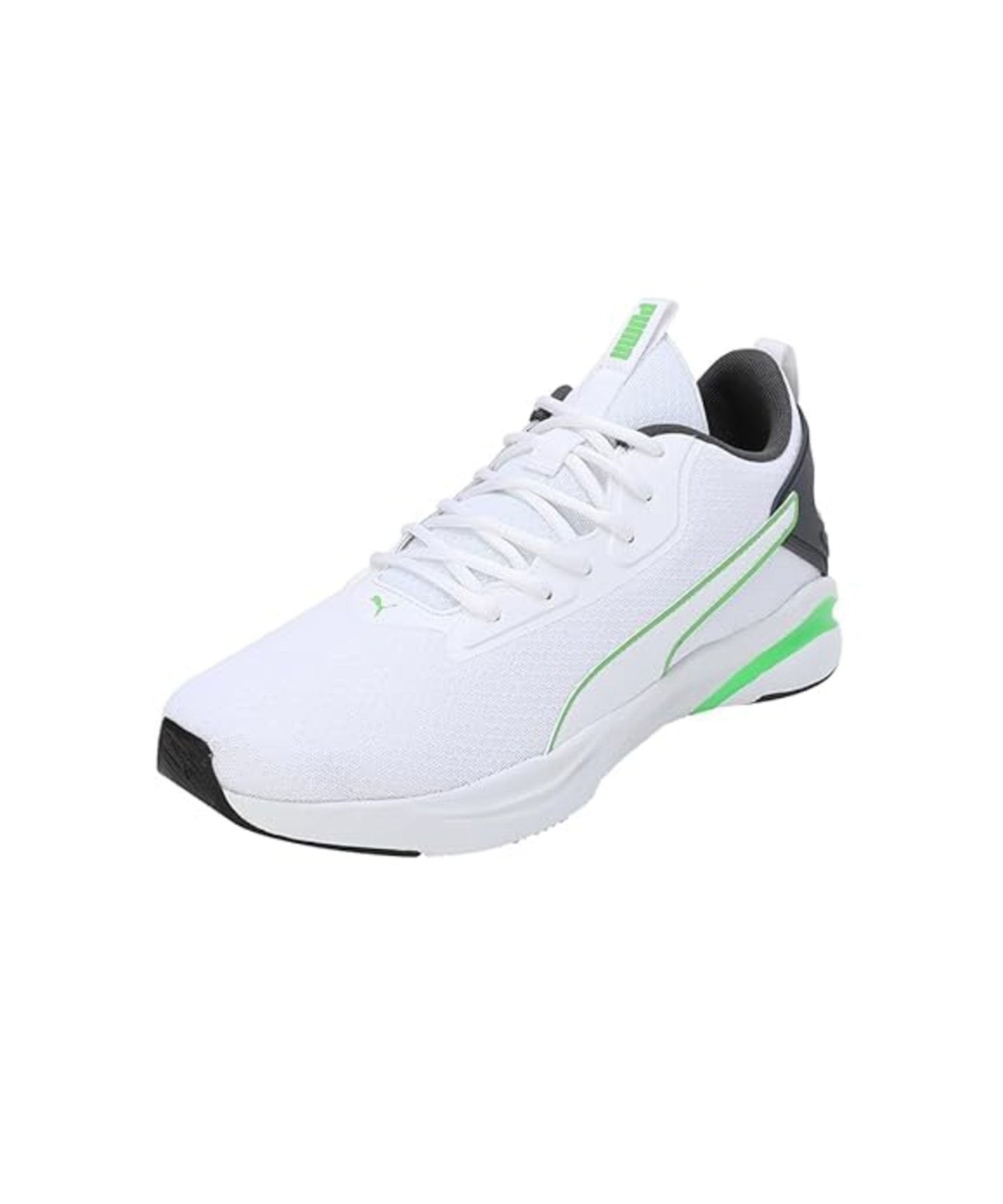 Puma Mens Softride Rift Runlyn White-Dark Coal-Parakeet Green Running Shoe – (31076401)