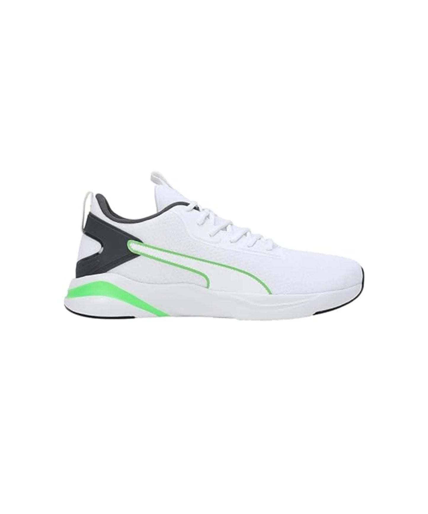 Puma Mens Softride Rift Runlyn White-Dark Coal-Parakeet Green Running Shoe – (31076401)