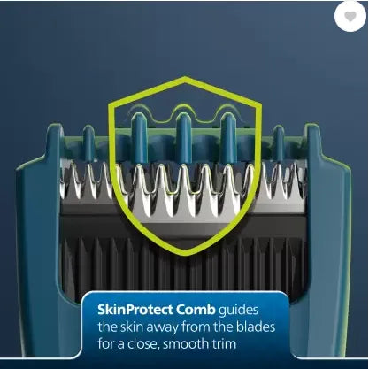 PHILIPS BT1233/18, Dura Power Tech, Skin Safe Trim Trimmer 30 min Runtime 4 Length Settings (Black)