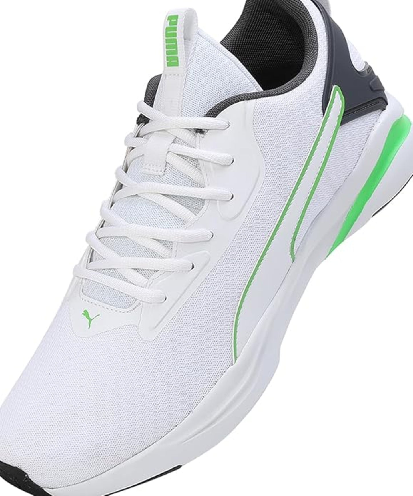 Puma Mens Softride Rift Runlyn White-Dark Coal-Parakeet Green Running Shoe - 7 UK (31076401)
