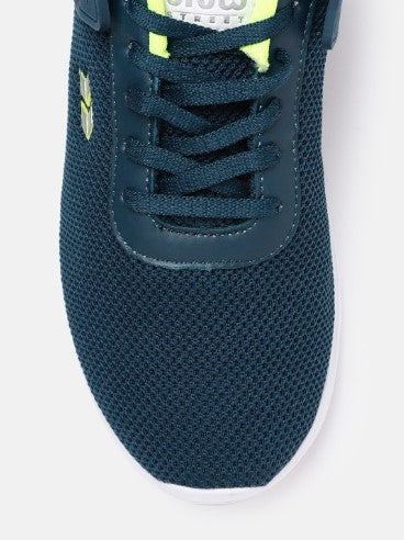 Crew STREET Women Teal Blue Woven Design Walking Shoes (Size-5)