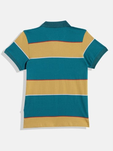 UTH by Roadster Boys Striped Pure Cotton Polo Collar T-shirt (Size-14-15Y)