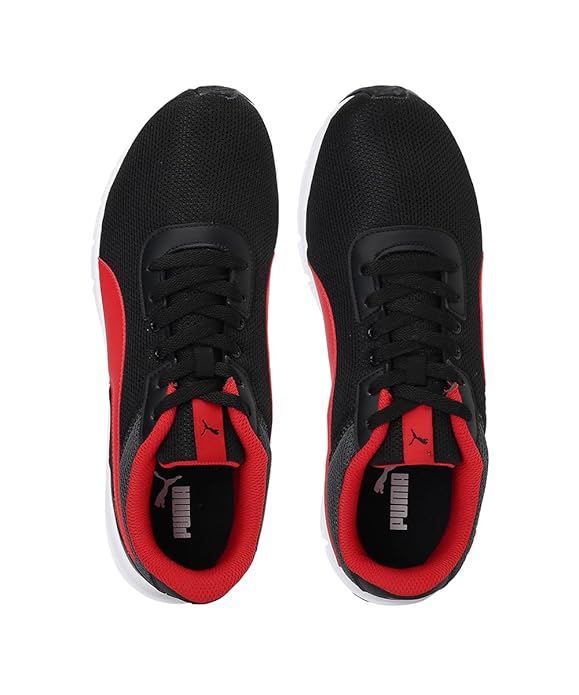 Puma Mens Flexy Black-Dark Shadow-High Risk Red Sneaker (39027502)