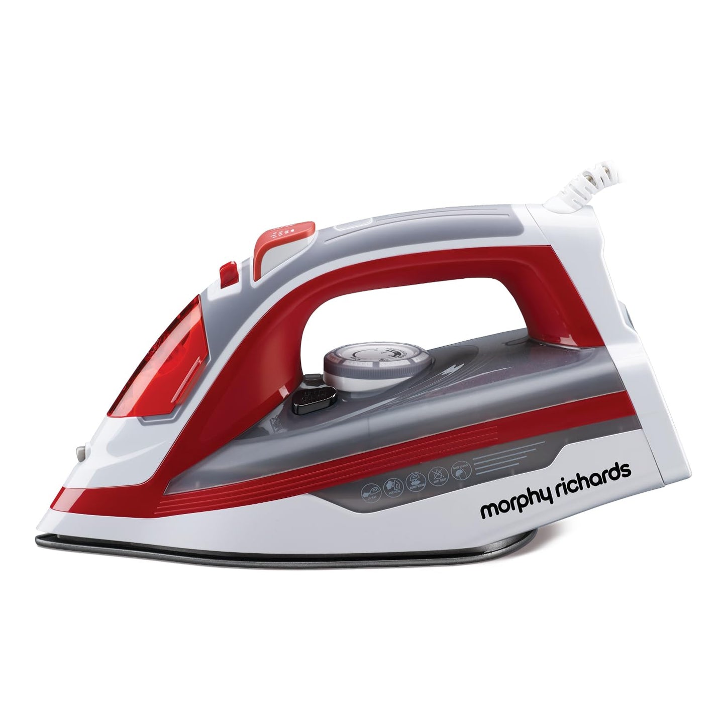 MORPHY RICHARDS ULTRA GLIDE 1600W RED GREY STEAM IRON