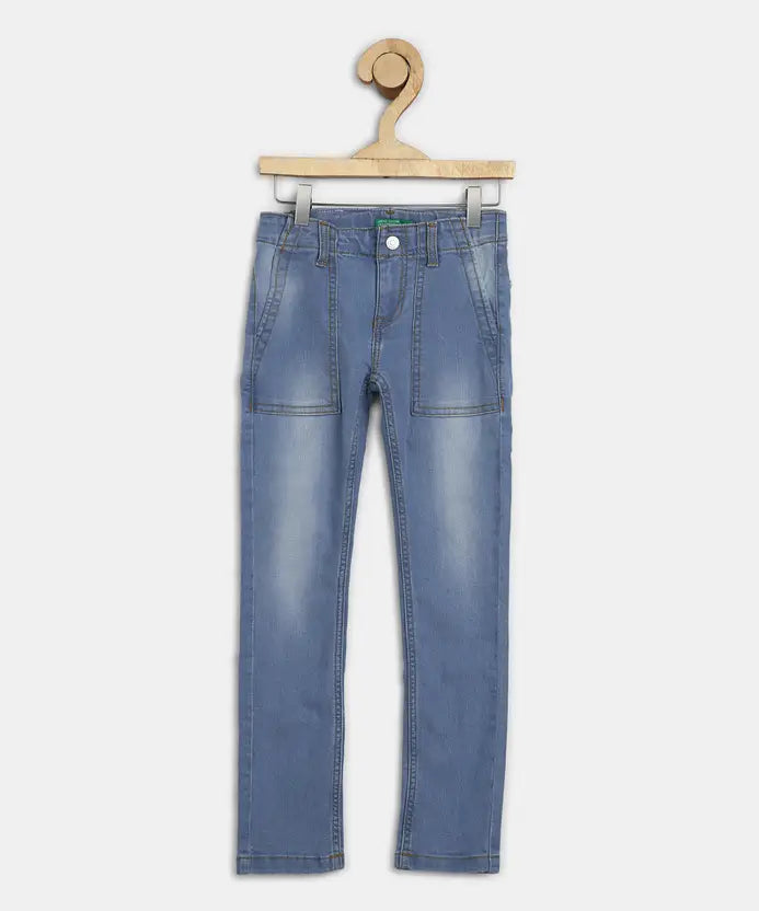 United Colors of Benetton  Baby Boys Regular Mid Rise Light Blue Jeans (Size-26)