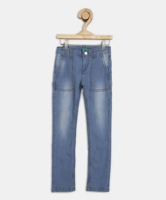 United Colors of Benetton  Baby Boys Regular Mid Rise Light Blue Jeans (Size-26)