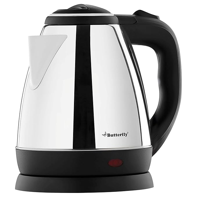 Butterfly EKN 1.5 Litre Stainless Steel Electric Kettle | 1500 W | 360� Swivel Power Base | Auto Shut Off | For Hot Water, Tea, Coffee, Noodles | Dry Boil Protection