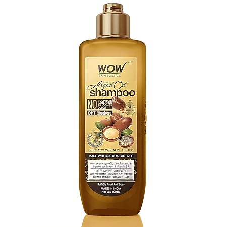 WOW Skin Science Moroccan Argan Oil Shampoo with DHT Blockers, 200 ml (Pack of 4)