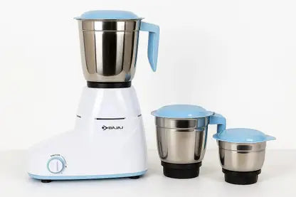 Bajaj Ion 500-Watt Mixer Grinder with 3 Jars (White/Blue)
