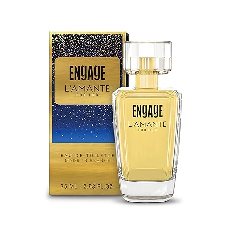 Engage L'amante Eau De Toilette for Women, Floral, Fruity and Long Lasting, Skin Friendly, 75ml (Pack of 2)