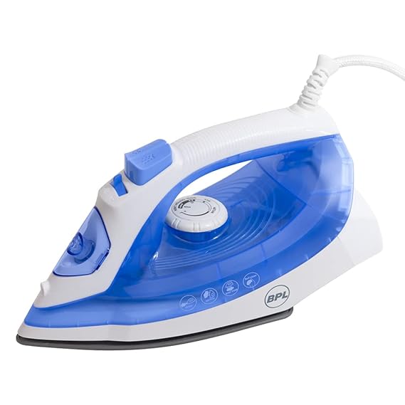 BPL Steam Iron, 1200 watts, Blue and White