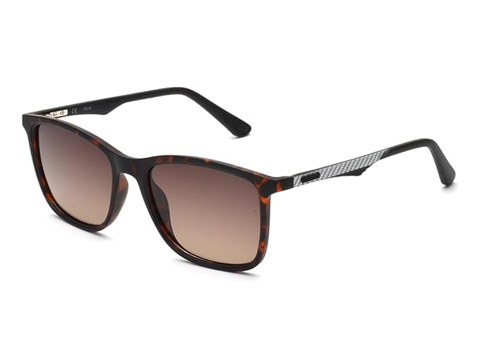 Police Men Brown Sunglasses - Black Polycarbonate - Polycarbonate Lens (SPL780K)
