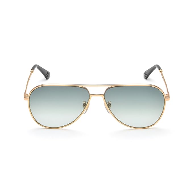 Police Eyewear | Green Gradient Lens Aviator Sunglass | Full Rim | Shiny Gold Frame With 100% U.V. Protection | Men Sunglasses | Large Size | SPL359A