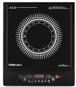 Bajaj 120TS 1200 Watts Tempered Glass Induction Cooktop With Tact Switch | Stove Comes With 7 Pre-Set Menus | Digital Led Display