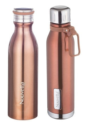 Nouvetta EMIRATES DOUBLE WALL BOTTLE 750 ML SET OF 2 PC - COPPER
