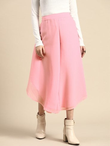 Sangria High-Low Hem Wide Leg Cropped Culottes
