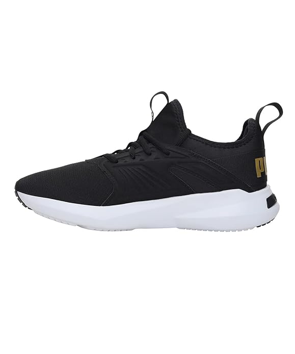 Puma Men's Soft ride Fly Black Team Gold Walking Shoe-3 Kids UK (37616406)