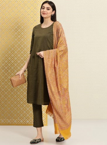 House of Pataudi Women Jashn Kurta with Trousers & Shawl (Size-XXL)