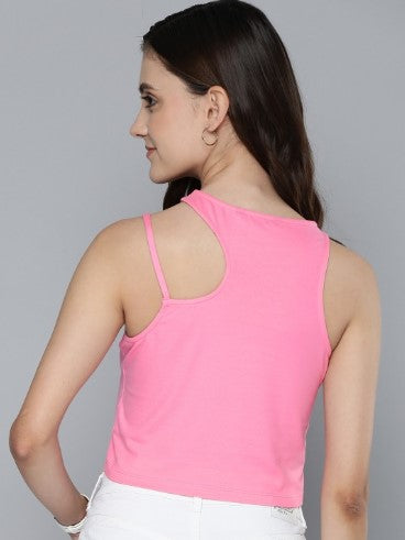 Mast & Harbour Solid Sleeveless Crop Top