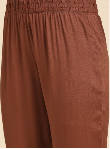 Sangria Ethnic Motifs Printed Kurta with Trousers (Size-XL)