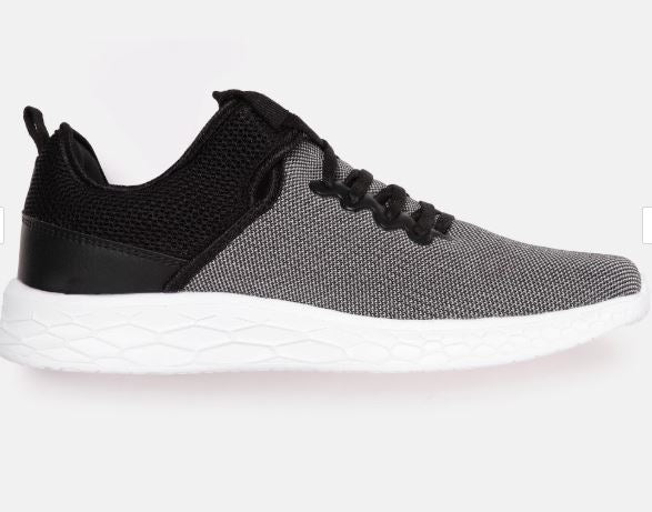 Slazenger Men Grey & Black Woven Design Running Shoes UK-6 (17437282)