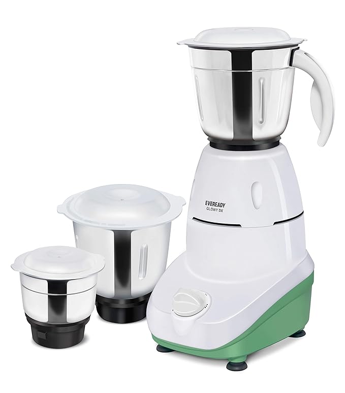 Eveready Glowy DX 500W Mixer Grinder with 3 Jars, Green