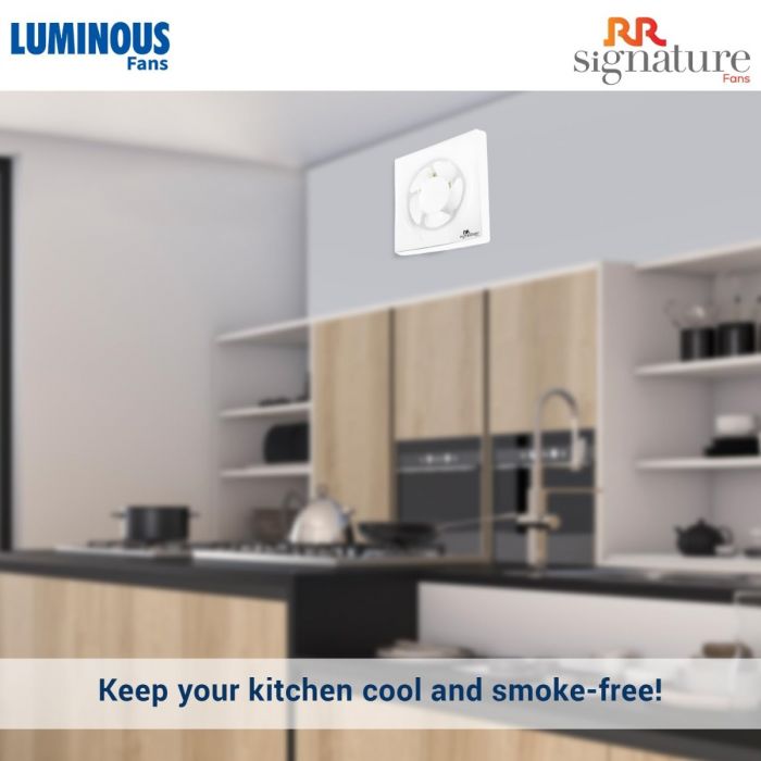 RR Signature Vento Deluxe 150 mm Exhaust Fan with Strong Air Suction, Rust Proof, Anti-Dust Shutters For Kitchen, Bathroom