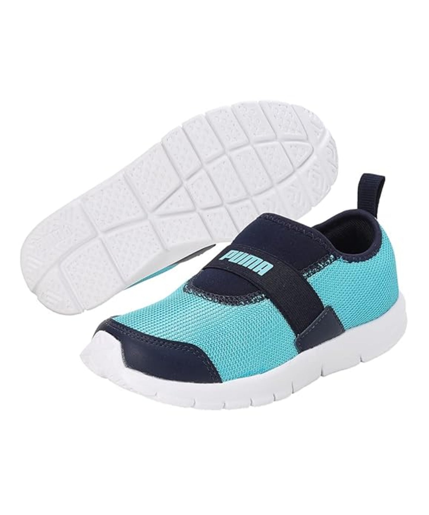 Puma Unisex-Kid Smile PS Blue Atoll-Peacoat-White Sneaker (39386202)