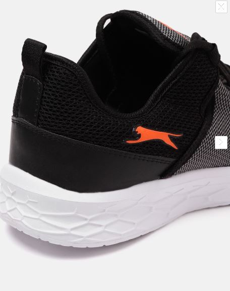 Slazenger Men Grey & Black Woven Design Running Shoes UK-6 (17437282)