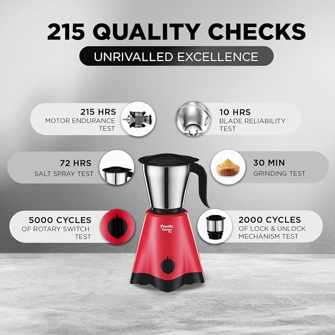 Preethi Crown Plus Mixer Grinder 600W Mixie 4 Jars Super Extractor Juicer Jar (MG 258)