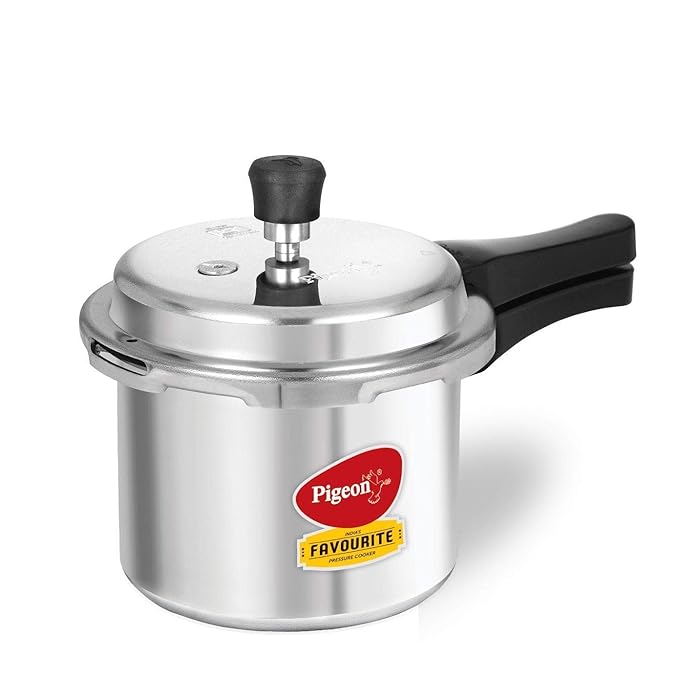 Pigeon By Stovekraft Favourite Induction Base Aluminium Pressure Cooker 3 Litres (Silver)