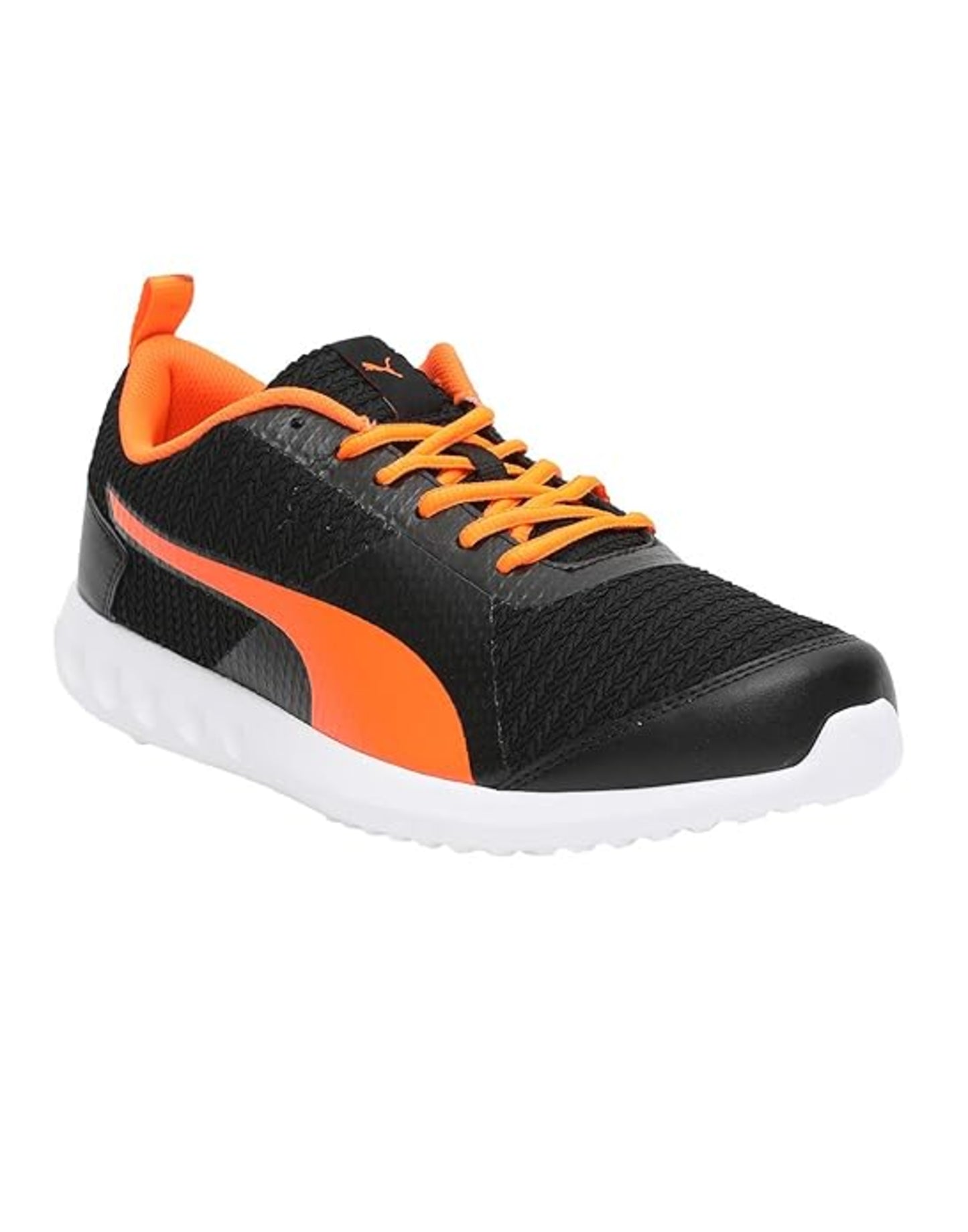Puma Men's Xyork Black-Shocking Orange Running Shoe-8 UK (19188601)