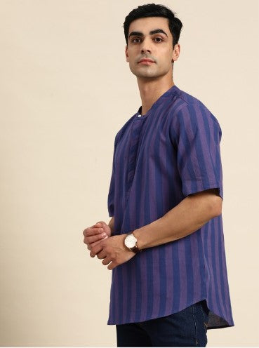 Anouk X Kaamkaaj Men Pure Cotton Striped Short Kurta (size-38)
