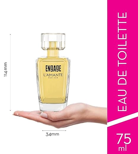 Engage L'amante Eau De Toilette for Women, Floral, Fruity and Long Lasting, Skin Friendly, 75ml (Pack of 2)