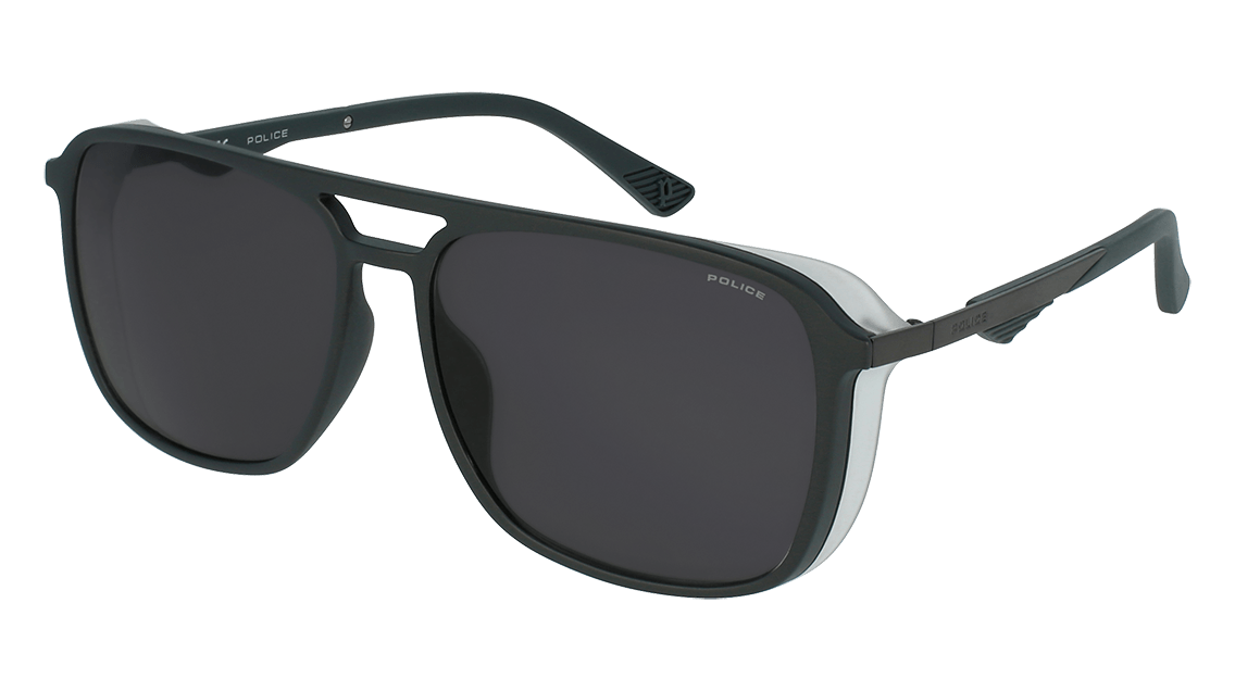 Police Mens Grey Plastic Gradient Grey Full Rim Medium (Size - 57) SPL720A Sunglasses With 100% UV Protection