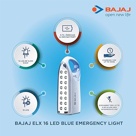 Bajaj ELX 16 LED Blue Emergency Light (Blue)