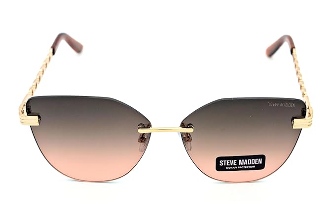 Steve Madden Women UV Protected Brown Lens Metal Cat Eye Sunglasses - 16426944576 (X17010)