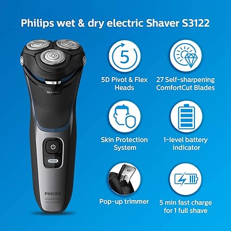 PHILIPS S3122/55 Wet and Dry Electric Shaver (FS0989S312255V001)