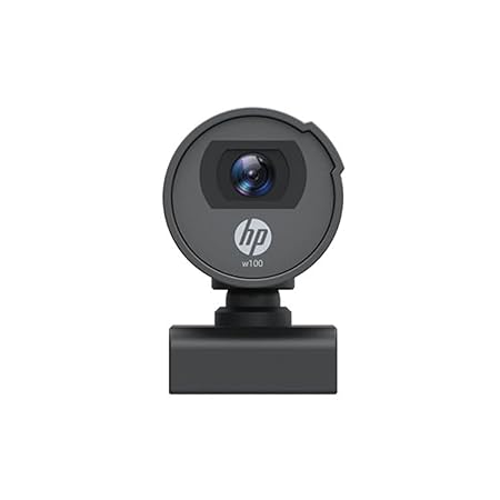 HP w100 480P 30 FPS Digital Webcam with Built-in Mic, Plug and Play Setup, Wide-Angle View for Video Calling on Skype, Zoom, Microsoft Teams and Other Apps (Black)