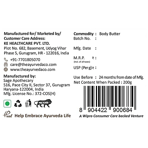 TAC - The Ayurveda Co. Kumkumadi Body Butter, 200 g (Pack of 4)