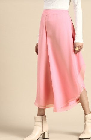 Sangria High-Low Hem Wide Leg Cropped Culottes