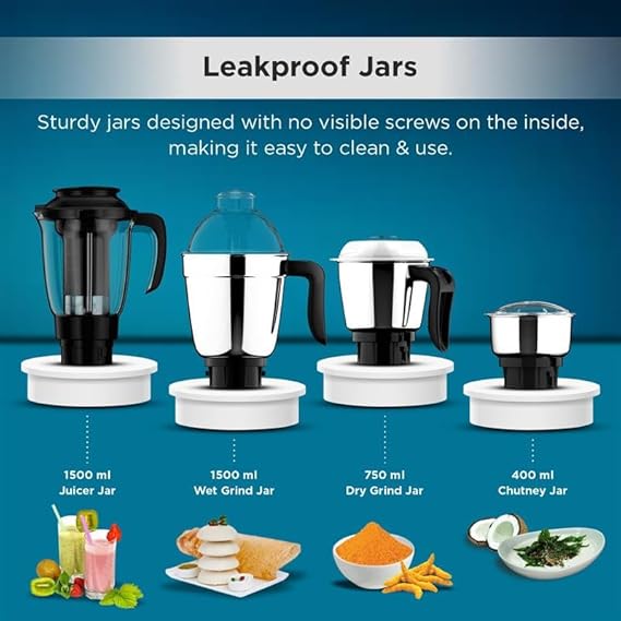 BUTTERFLY RAPID 750 W JUICER MIXER GRINDER (4 JARS BLACK)