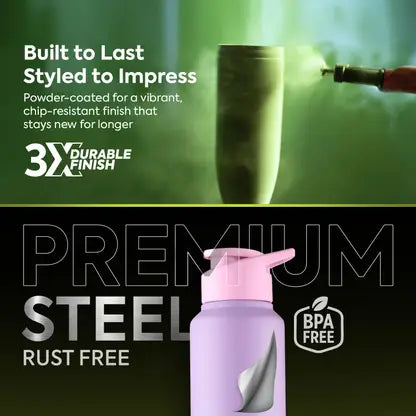 PEXPO CRAFT PRO ISI CERTIFIED STAINLESS STEEL SPORTSFRIDGE WATER BOTTLE WITH SIPPER CAP 750ML SINGLE WALL FOR HOME OFFICE GYM TRAVELLING L