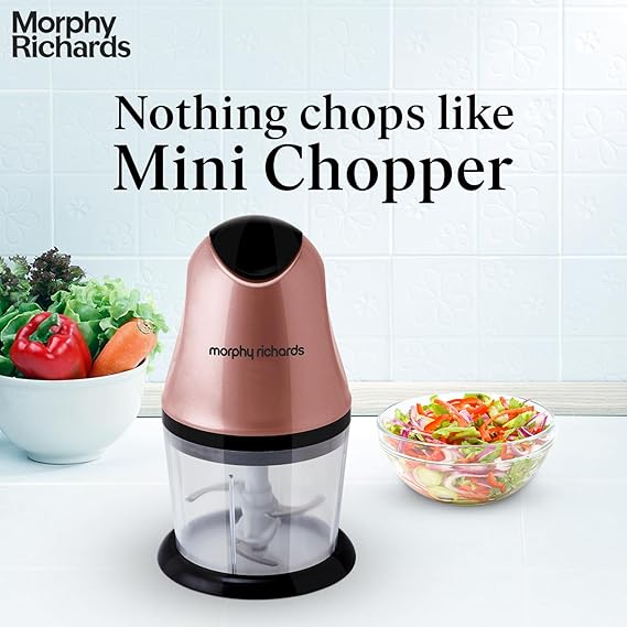 Morphy Richards 300 Watts Electric Mini Chopper, Rose Gold