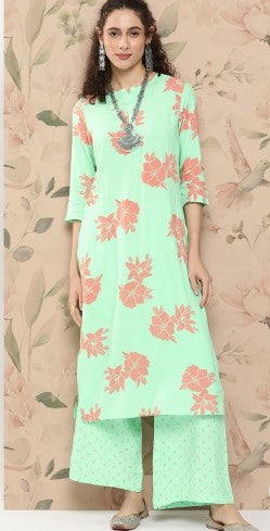 Anouk Floral Printed Regular Kurta with Printed Palazzos