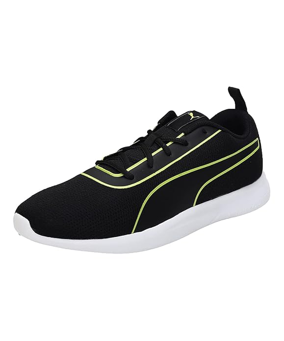 Puma Mens Mizar Puma Black-Limepunch Running Shoe - (38136001)