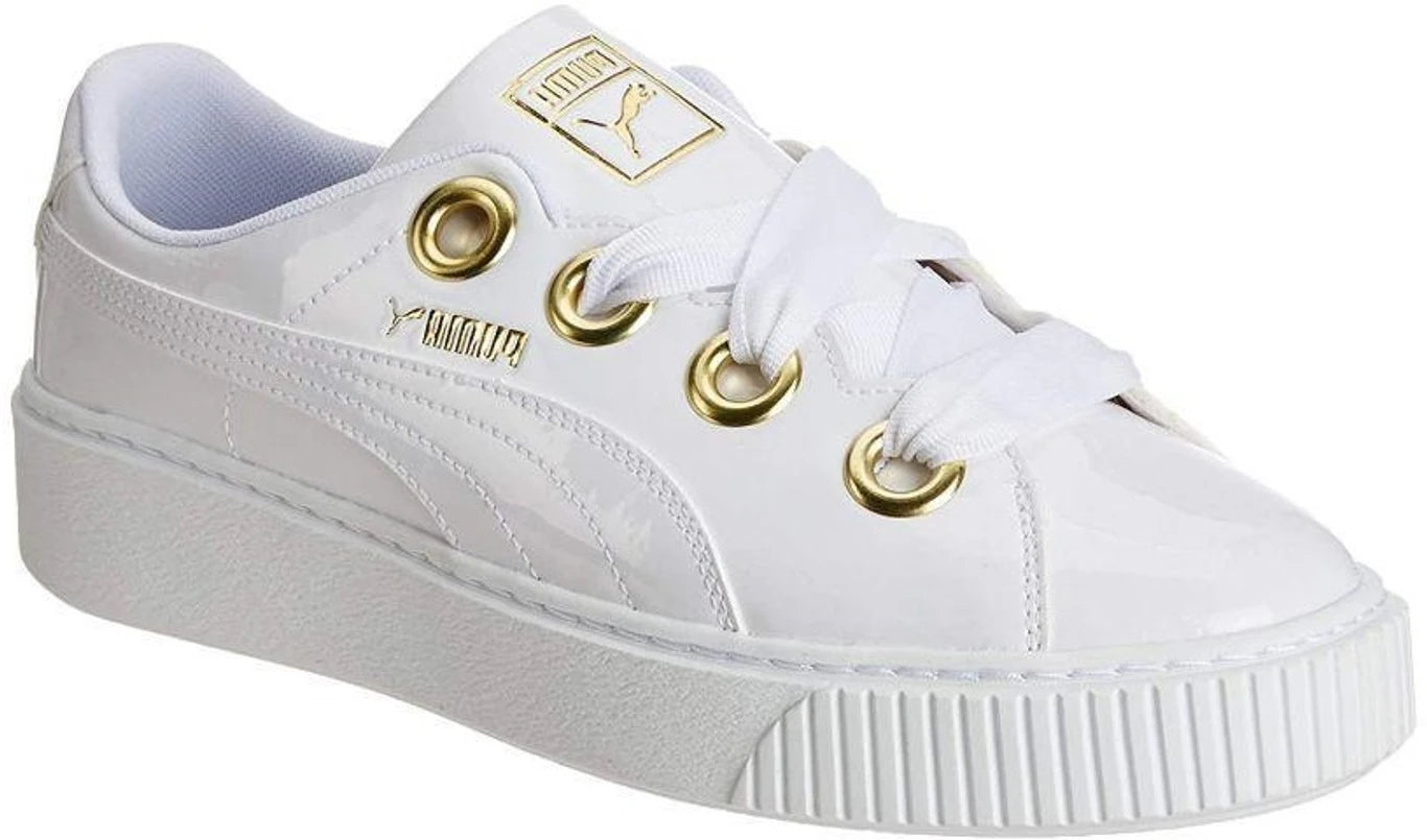 PUMA Platform Kiss Patent Wn s Running Shoes For Women (White , 4)