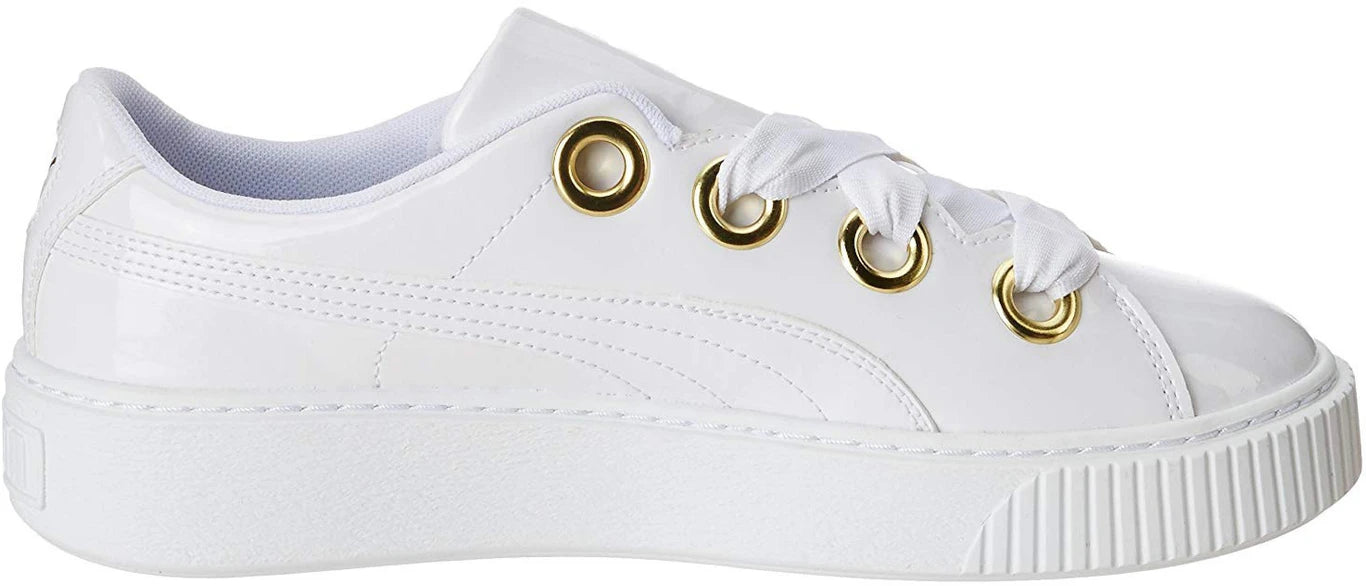 PUMA Platform Kiss Patent Wn s Running Shoes For Women (White , 4)
