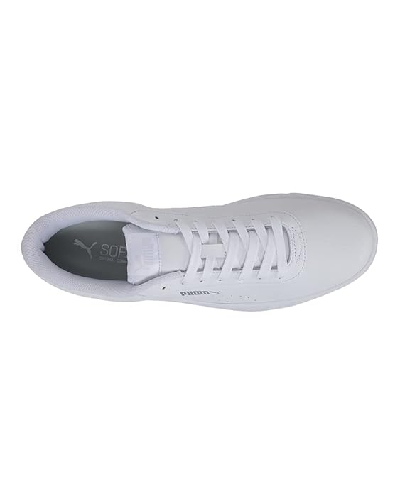 Puma Unisex Adult Court Pure Softfoam+ Sneakers White-Gray Violet Silver Sneaker-10 UK (37476601)