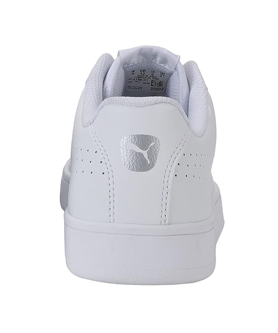 Puma Unisex Adult Court Pure Softfoam+ Sneakers White-Gray Violet Silver Sneaker-10 UK (37476601)